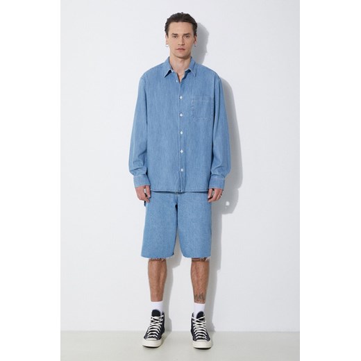 A.P.C. koszula jeansowa chemise math męska kolor niebieski relaxed z XL PRM
