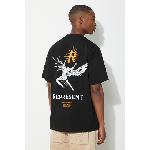 Represent t-shirt bawełniany Icarus męski kolor czarny z nadrukiem MLM467.01 ze sklepu PRM w kategorii T-shirty męskie - zdjęcie 171962832