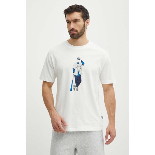 New Balance t-shirt bawełniany męski kolor beżowy z nadrukiem MT41577SST ze sklepu PRM w kategorii T-shirty męskie - zdjęcie 171962864