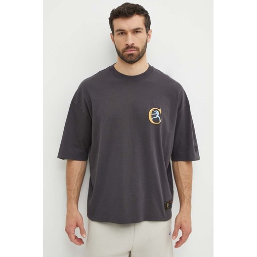 Champion t-shirt bawełniany męski kolor szary z aplikacją 219999 ze sklepu PRM w kategorii T-shirty męskie - zdjęcie 171962882