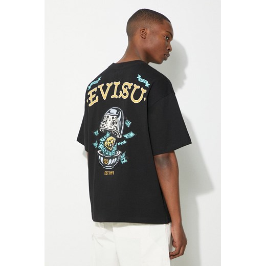 Evisu t-shirt bawełniany Diamond/Daruma Printed męski kolor czarny z nadrukiem 2ESHTM4TS1074 ze sklepu PRM w kategorii T-shirty męskie - zdjęcie 171962902