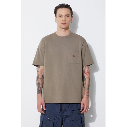 Gramicci t-shirt bawełniany One Point męski kolor brązowy z aplikacją G304.OGJ ze sklepu PRM w kategorii T-shirty męskie - zdjęcie 171962912