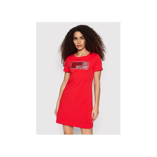 LOVE MOSCHINO Sukienka codzienna W592917E 1951 Czerwony Regular Fit ze sklepu MODIVO w kategorii Sukienki - zdjęcie 171963253