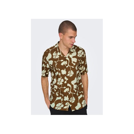 Only & Sons Koszula 22024907 Brązowy Regular Fit ze sklepu MODIVO w kategorii Koszule męskie - zdjęcie 171963522