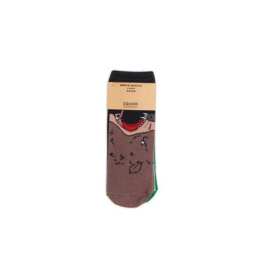 Cropp - 3 pack skarpet z animal printem - czarny Cropp 43-46 Cropp