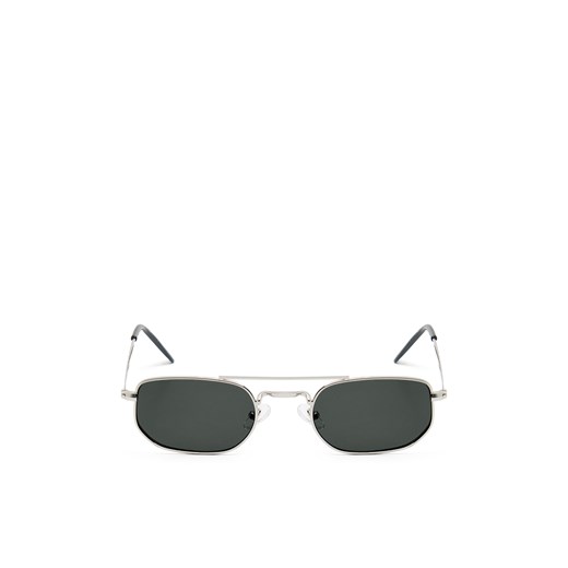 Cropp - Czarne okulary przeciwsłoneczne z noskami - srebrny ze sklepu Cropp w kategorii Okulary przeciwsłoneczne męskie - zdjęcie 171963822