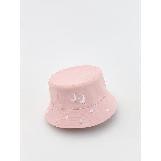 Reserved - Bucket hat z haftem - pastelowy róż Reserved 1-3 lata Reserved