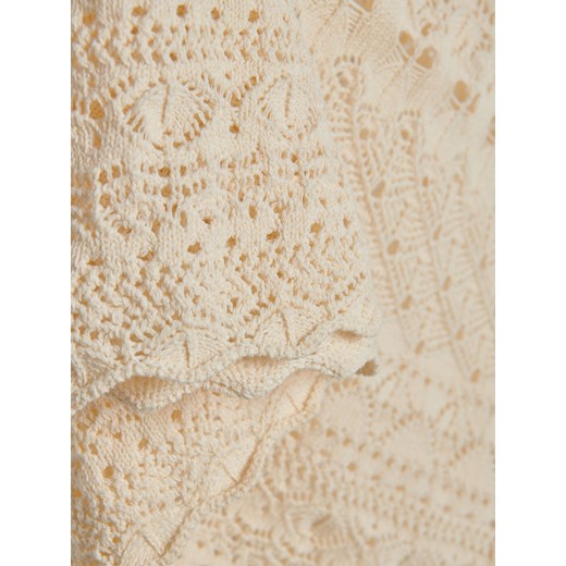 Reserved - Ażurowa spódnica maxi - kremowy Reserved L Reserved