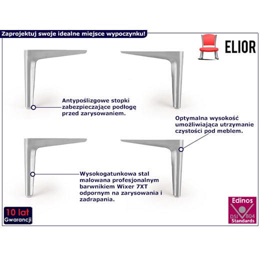 Srebrne nóżki do łóżka - Rimoso Elior One Size Edinos.pl