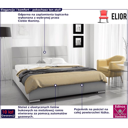 Łóżko tapicerowane Nova 3X 140x200 - 44 kolory Elior One Size wyprzedaż Edinos.pl