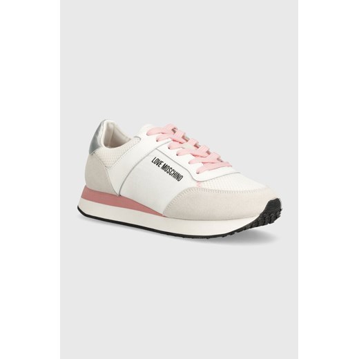 Love Moschino sneakersy kolor biały JA15483G0IINM10A ze sklepu ANSWEAR.com w kategorii Buty sportowe damskie - zdjęcie 171981430