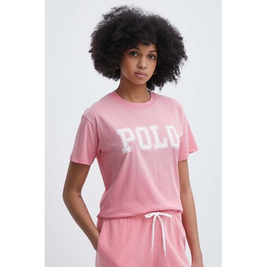 Polo Ralph Lauren t-shirt bawełniany damski kolor różowy 211935591 ze sklepu ANSWEAR.com w kategorii Bluzki damskie - zdjęcie 171981683