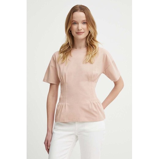 Sisley t-shirt damski kolor beżowy ze sklepu ANSWEAR.com w kategorii Bluzki damskie - zdjęcie 171981693