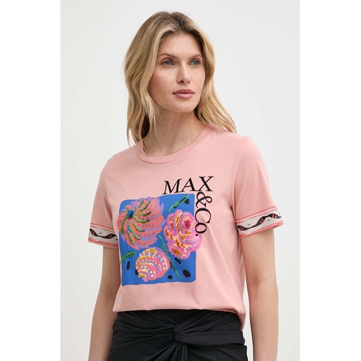 MAX&amp;Co. t-shirt bawełniany damski kolor różowy 2416971024200 M ANSWEAR.com