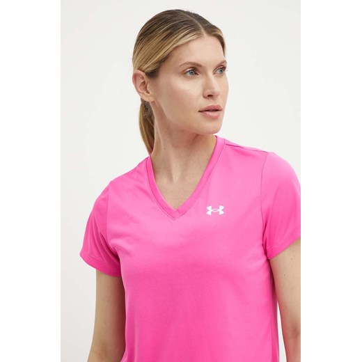 Under Armour t-shirt treningowy Tech kolor różowy ze sklepu ANSWEAR.com w kategorii Bluzki damskie - zdjęcie 171981771