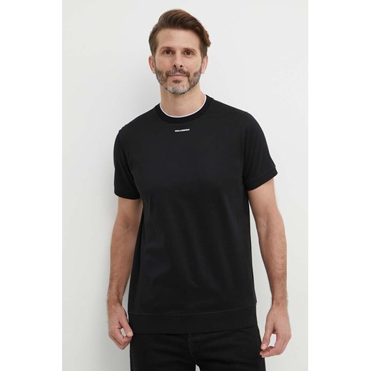 Karl Lagerfeld t-shirt bawełniany męski kolor czarny gładki 542200.755002 ze sklepu ANSWEAR.com w kategorii T-shirty męskie - zdjęcie 171981811
