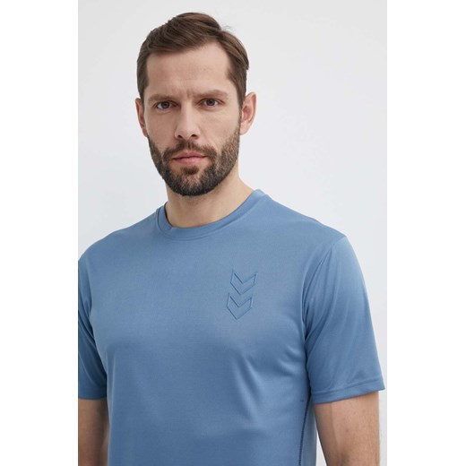 Hummel t-shirt treningowy Active kolor niebieski gładki 224493 ze sklepu ANSWEAR.com w kategorii T-shirty męskie - zdjęcie 171981831