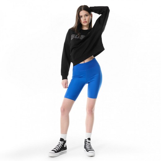 Damska bluza dresowa nierozpinana bez kaptura Guess Skylar - czarna ze sklepu Sportstylestory.com w kategorii Bluzy damskie - zdjęcie 171982680