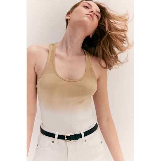 H & M - Koszulka w prążki - Beżowy ze sklepu H&M w kategorii Bluzki damskie - zdjęcie 171983190
