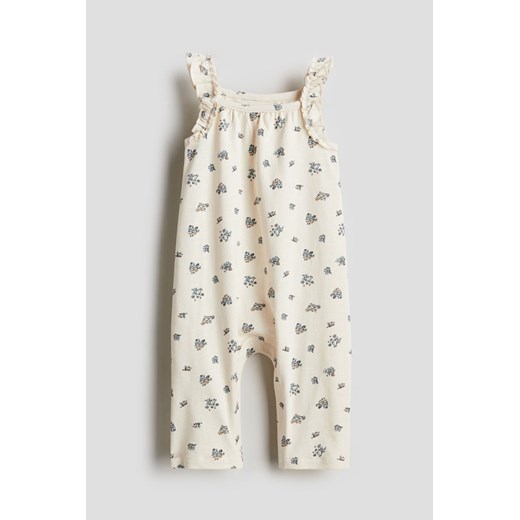 H & M - Bawełniany kombinezon we wzory - Beżowy ze sklepu H&M w kategorii Odzież dla niemowląt - zdjęcie 171983234