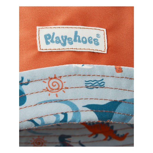 Playshoes Dwustronny kapelusz &quot;Dino&quot; w kolorze pomarańczowo-błękitnym Playshoes 51 cm Limango Polska promocyjna cena