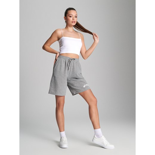 Sinsay - Szorty z nadrukiem - szary Sinsay XL Sinsay