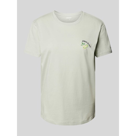 T-shirt z wyhaftowanym napisem ze sklepu Peek&Cloppenburg  w kategorii Bluzki damskie - zdjęcie 171989453