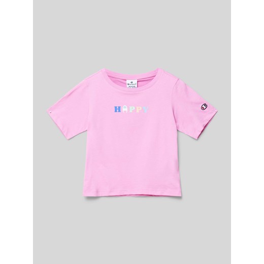 T-shirt z nadrukiem ze sloganem ze sklepu Peek&Cloppenburg  w kategorii Bluzki dziewczęce - zdjęcie 171989684