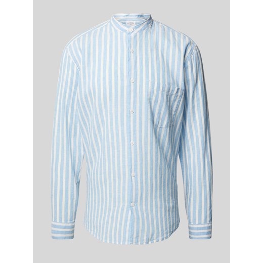 Koszula lniana o kroju Slim Fit z wzorem w paski ze sklepu Peek&Cloppenburg  w kategorii Koszule męskie - zdjęcie 171989693