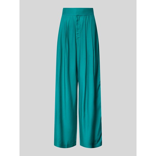 Spodnie materiałowe z szeroką nogawką i zakładkami w pasie model ‘KRISSI’ ze sklepu Peek&Cloppenburg  w kategorii Spodnie damskie - zdjęcie 171989782