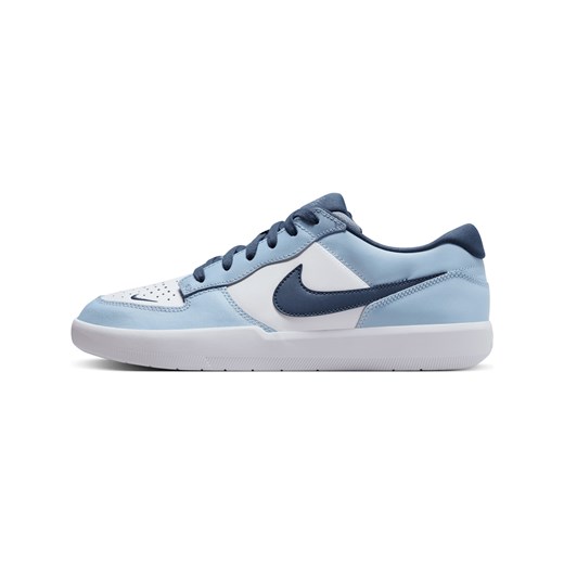 Buty sportowe damskie Nike air force niebieskie wiązane na płaskiej podeszwie 