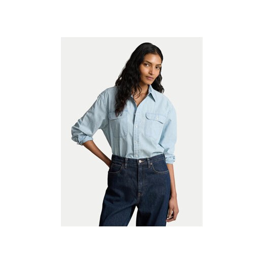 Polo Ralph Lauren Koszula jeansowa 211935142001 Niebieski Relaxed Fit ze sklepu MODIVO w kategorii Koszule damskie - zdjęcie 171991001