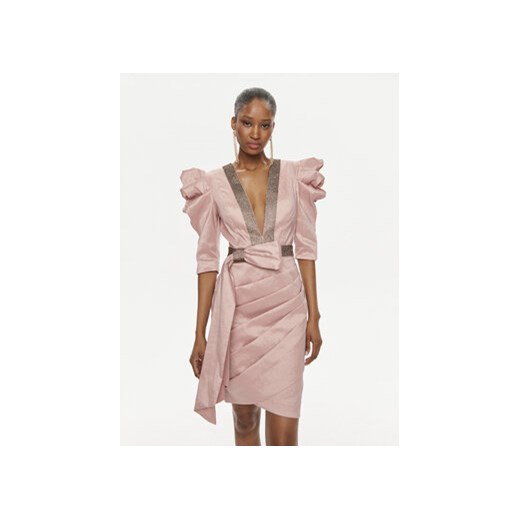 Babylon Sukienka koktajlowa S00868 Różowy Regular Fit ze sklepu MODIVO w kategorii Sukienki - zdjęcie 171991031