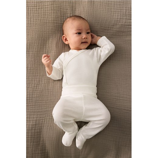 H & M - Body z długim rękawem 3-pak - Brązowy ze sklepu H&M w kategorii Body niemowlęce - zdjęcie 171991400