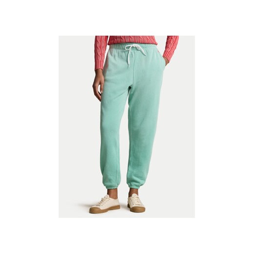 Polo Ralph Lauren Spodnie dresowe 211935585004 Zielony Regular Fit ze sklepu MODIVO w kategorii Spodnie damskie - zdjęcie 171992493