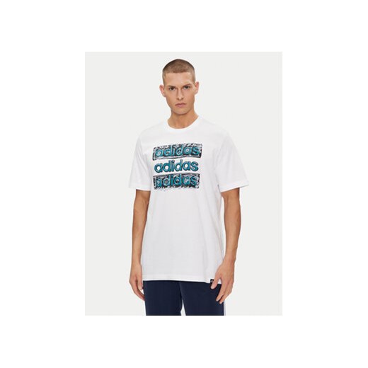 adidas T-Shirt HY1338 Biały Regular Fit ze sklepu MODIVO w kategorii T-shirty męskie - zdjęcie 171992634
