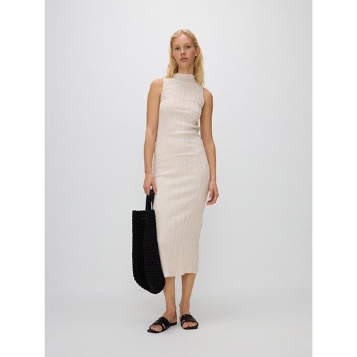 Reserved - Dzianinowa sukienka maxi - beżowy ze sklepu Reserved w kategorii Sukienki - zdjęcie 171994102