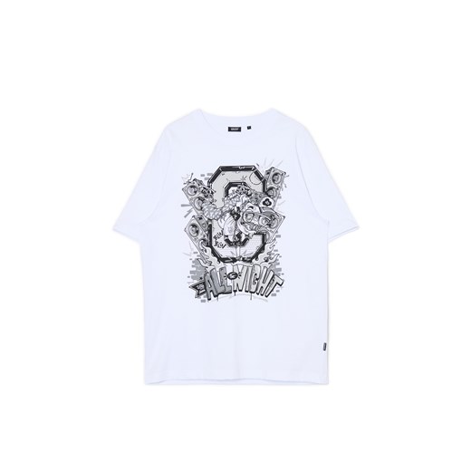Cropp - Biały t-shirt z nadrukiem - biały ze sklepu Cropp w kategorii T-shirty męskie - zdjęcie 171997404
