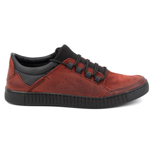 Buty męskie sznurowane skórzane 287KZ czerwone ze sklepu butyolivier w kategorii Buty zimowe męskie - zdjęcie 171997640