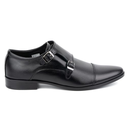 Skórzane buty wizytowe Monki 306LU czarne ze sklepu butyolivier w kategorii Buty eleganckie męskie - zdjęcie 171997872