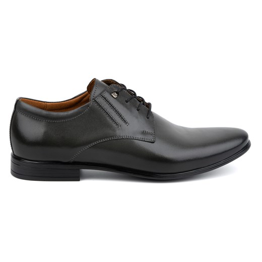 Buty meskie skórzane wizytowe eleganckie 480 szare ze sklepu butyolivier w kategorii Buty eleganckie męskie - zdjęcie 171997914