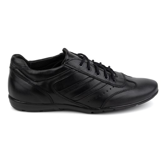 Buty męskie skórzane czarne sport style 7004DT czarne ze sklepu butyolivier w kategorii Półbuty męskie - zdjęcie 171998363