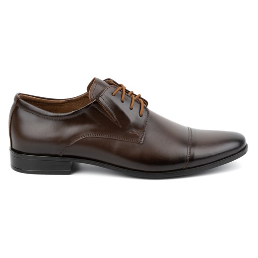 Buty męskie wizytowe skórzane 288 ciemny brąz ze sklepu butyolivier w kategorii Buty eleganckie męskie - zdjęcie 171998503