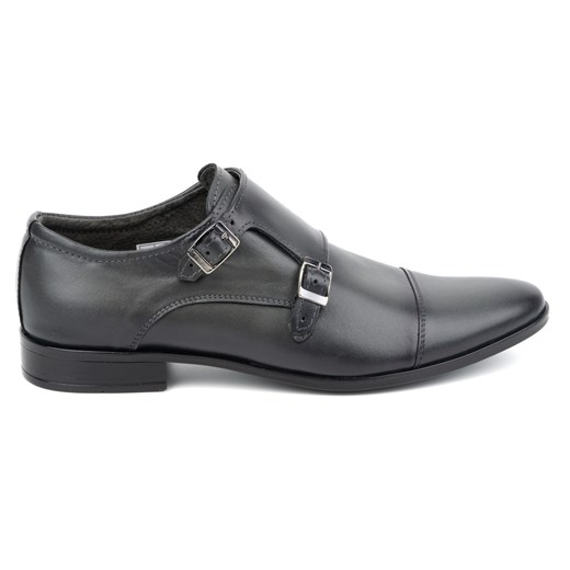 Skórzane buty wizytowe Monki 306LU szare ze sklepu butyolivier w kategorii Buty eleganckie męskie - zdjęcie 171998532