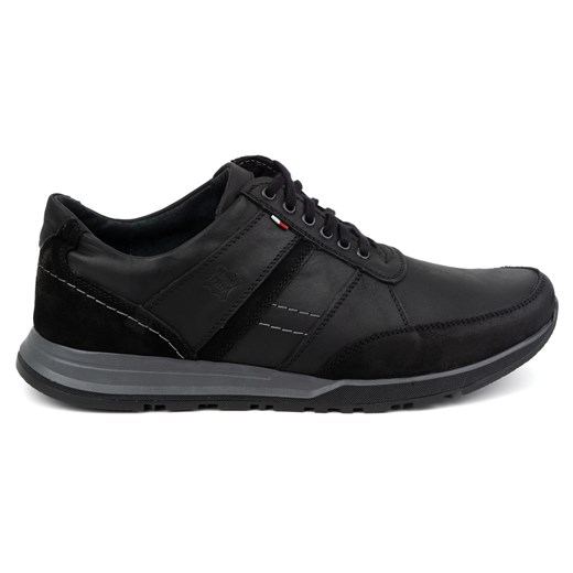 Buty męskie skórzane sznurowane SPORT STYLE 310GT czarne ze sklepu butyolivier w kategorii Półbuty męskie - zdjęcie 171998590