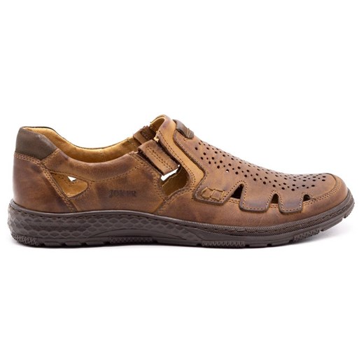 Buty męskie skórzane na lato wsuwane 500J brąz ze sklepu butyolivier w kategorii Półbuty męskie - zdjęcie 171998703