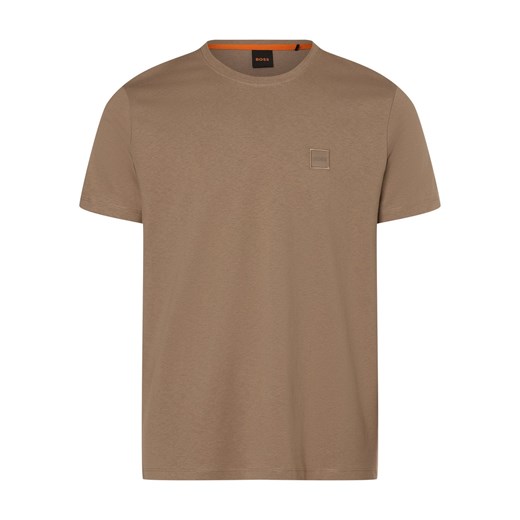 BOSS Orange Koszulka męska - Tales Mężczyźni Bawełna taupe jednolity ze sklepu vangraaf w kategorii T-shirty męskie - zdjęcie 172001901