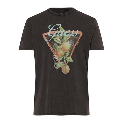 GUESS Koszulka męska Mężczyźni Bawełna antracytowy nadruk ze sklepu vangraaf w kategorii T-shirty męskie - zdjęcie 172001911