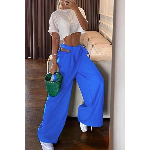Spodnie VALOMDA BLUE ze sklepu Ivet Shop w kategorii Spodnie damskie - zdjęcie 172002670