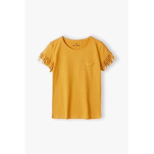 Żółta koszulka dziewczęca z frędzlami przy rękawach Lincoln & Sharks By 5.10.15. 152 5.10.15